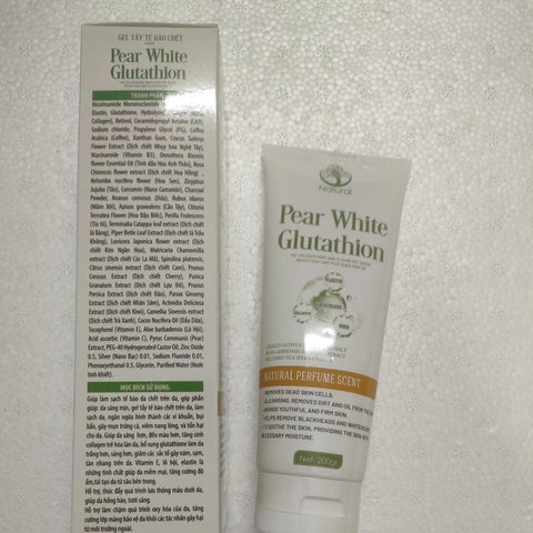 GEL TẨY TẾ BÀO CHẾT PEAR WHITE GLUTATHION LÀM SẠCH DA,NGỪA VI KHUẨN ,MỤN,TĂNG SINH COLLAGEN,BỔ XUNG GLUTATHION LÀM TRÁNG DA GIẢM SẮC TỐ GÂY NÁM SẠM DA-DIOPHACO