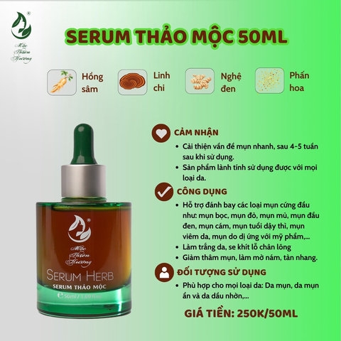 [COMBO] 1 SERUM DÀNH CHO DA MỤN HERBAL ANTI 50ML - MTH + 1 BỘT RỬA MẶT THẢO DƯỢC 100G - MTH