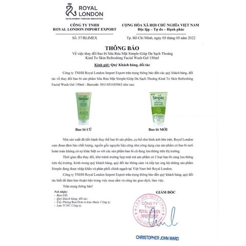 SỮA RỬA MẶT SIMPLE 150ML LÀNH TÍNH DỊU NHẸ CHO DA NHẠY CẢM/DA DẦU MỤN - GDN