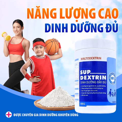 BỘT MALTODEXTRIN SUPDEXTRIN (400G) BỔ SUNG DINH DƯỠNG VÀ NĂNG LƯỢNG CAO CHO NGƯỜI GẦY YẾU, SUY DINH DƯỠNG - NUTRI MIỀN NAM
