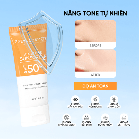 KEM CHỐNG NẮNG NÂNG TONE, KIỀM DẦU, DƯỠNG DA - FREYA COSMOS ALL IN ONE SUNSCREEN SPF50/PA++++