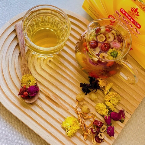 TRÀ DƯỠNG NHAN ĐÔNG TRÙNG HẠ THẢO HỘP 15 GÓI - YẾN BEAUTY