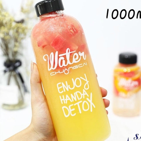 BÌNH NHỰA WATER DETOX 1L KÈM TÚI - SU