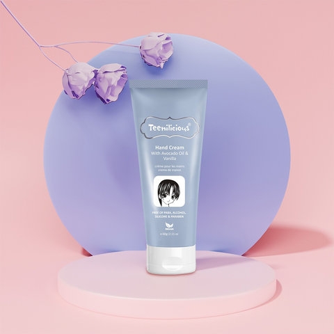 KEM DƯỠNG DA TAY CHIẾT XUẤT BƠ VÀ VANI HAND CREAM WITH AVOCADO OIL & VANILLA TEENILICIOUS ( TUÝP/60G)