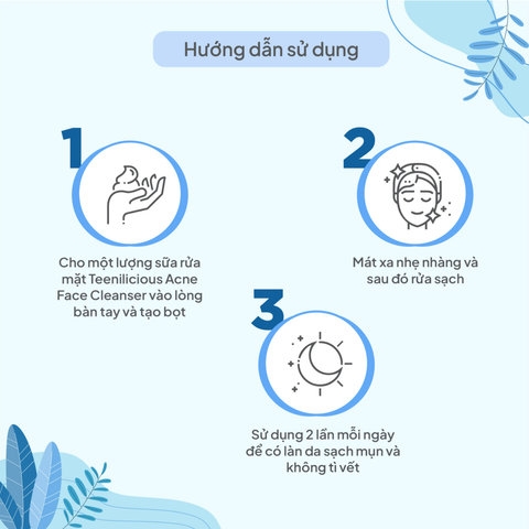 SỮA RỬA MẶT GIẢM MỤN ĐẦU ĐEN, ĐẦU TRẮNG DÀNH CHO DA NHẠY CẢM ACNE FACE CLEANSER- TEENILICIOUS TUÝP 60G
