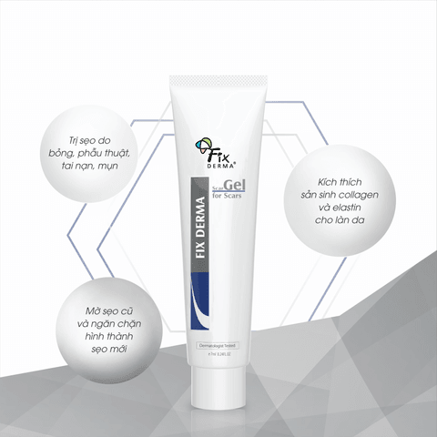 GEL LÀM MỜ SẸO SCAR GEL -FIXDERMA DO MỤN, BỎNG, RẠN DA, VẾT THƯƠNG (TUÝP 7ML)
