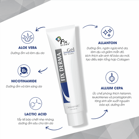 GEL LÀM MỜ SẸO SCAR GEL -FIXDERMA DO MỤN, BỎNG, RẠN DA, VẾT THƯƠNG (TUÝP 15ML)