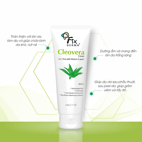 KEM DƯỠNG ẨM GIÚP DA MỀM MẠI CLEOVERA CREAM -FIXDERMA TUÝP 60G