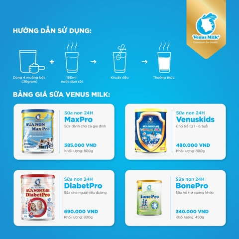 [VENUSMILK] SỮA NON 24H DINH DƯỠNG CHO GIA ĐÌNH - VENUS MILK