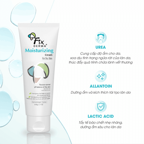 KEM DƯỠNG ẨM GIÚP DA MỀM MẠI MOISTURIZING CREAM - FIXDERMA TUÝP 60G