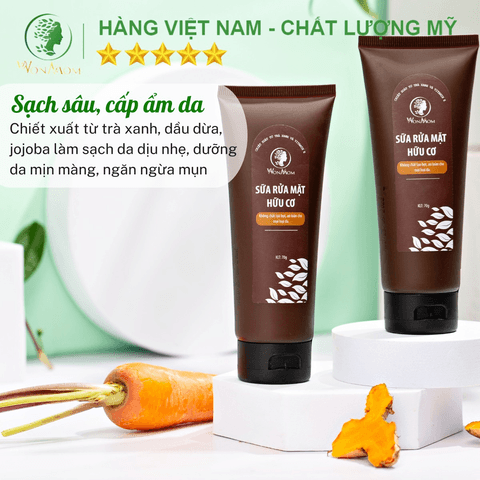 SỮA RỬA MẶT TRÀ XANH NGĂN NGỪA MỤN, SÁNG DA WONMOM 70G