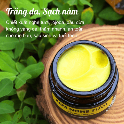KEM NGHỆ TƯƠI TRẮNG DA, SẠCH NÁM WONMOM 50G