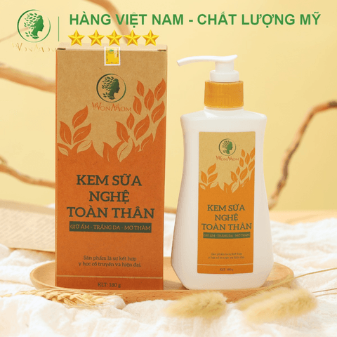 KEM SỮA NGHỆ TOÀN THÂN TRẮNG BODY, SẠCH THÂM RẠN WONMOM 150G