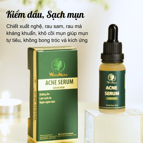BỘ TRẮNG DA, SẠCH MỤN WONMOM ( 1 KEM CẤP ẨM + 1 SERUMM MỤN )