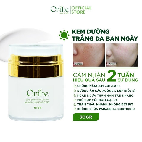 BỘ ĐÔI SẢN PHẨM DƯỠNG TRẮNG DA NGÀY VÀ ĐÊM ORIBE GIÚP DƯỠNG ẨM, TRẮNG DA, CHỐNG LÃO HÓA, MỜ NÁM - ORIBE