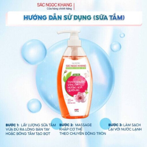 BỘ LÀM SẠCH CƠ THỂ (SỮA TẮM HOA ANH ĐÀO 520G + ORASIC THẢO DƯỢC 200ML) - SẮC NGỌC KHANG