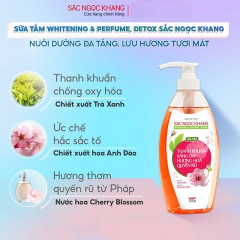 BỘ LÀM SẠCH CƠ THỂ (SỮA TẮM HOA ANH ĐÀO 520G + ORASIC THẢO DƯỢC 200ML) - SẮC NGỌC KHANG