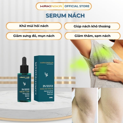SERUM KHỬ MÙI HÔI NÁCH, GIẢM MỒ HÔI, GIẢM THÂM NÁCH, GIÚP NÁCH MỊN MÀNG HAKINIKA - 20ML [CHE TÊN KHI GIAO HÀNG]2