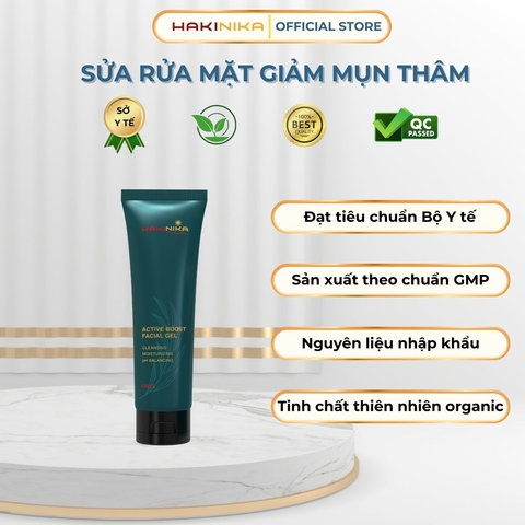 SỮA RỬA MẶT GIẢM MỤN, GIẢM THÂM SẠM, GIẢM NHỜN SẠCH SÂU HẠN CHẾ SẸO DO MỤN CHIẾT XUẤT THIÊN NHIÊN HAKINIKA- CHAI 80ML