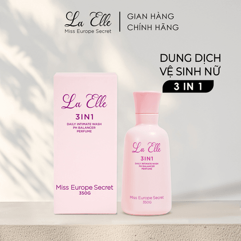 DUNG DỊCH VỆ SINH PHỤ NỮ LA ELLE 3IN1 HƯƠNG THƠM DỊU NHẸ DÒNG CAO CẤP 350G CHIẾT XUẤT TỰ NHIÊN BẰNG CÔNG NGHỆ EU-NANO HỖ TRỢ LÀM SẠCH, DƯỠNG ẨM, KHỬ MÙI, CÂN BẰNG PH