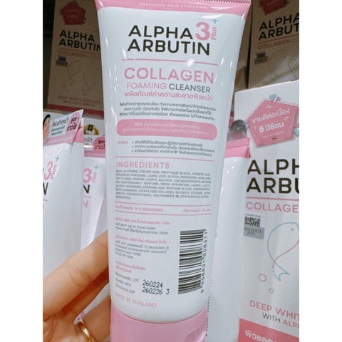 SỮA RỬA MẶT TRẮNG DA NGĂN NGỪA MỤN ALPHA ARBUTIN LOLLAGEN FOAMING CLEANSER THÁI LAN 120ML - GDN