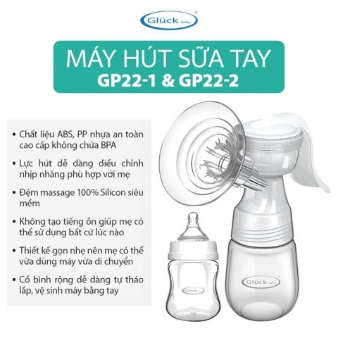 MÁY HÚT SỮA BẰNG TAY 1 BÌNH GLUCK -GP22-1 – GLUCK BABY