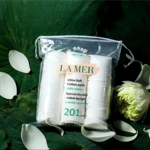 BÔNG TẨY TRANG LA MER 201 MIẾNG 100% COTTON TỰ NHIÊN ,SIÊU MỀM MỊN - LA MER