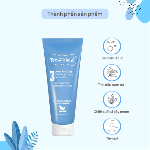 GEL TRỊ MỤN TEENILICIOUS ACNE FACE GEL (30G)