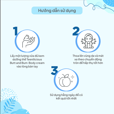 KEM DƯỠNG DA, LÀM SÁNG DA VÙNG MÔNG VÀ TOÀN THÂN - TEENILICIOUS BUM BODY CREAM (100G)