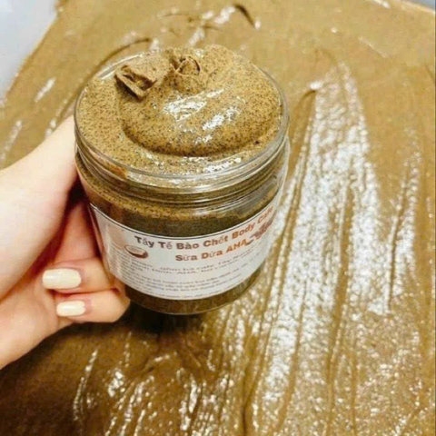 TẨY TẾ BÀO CHẾT BODY CÀ PHÊ SỮA DỪA AHA HŨ 300GR - GDN