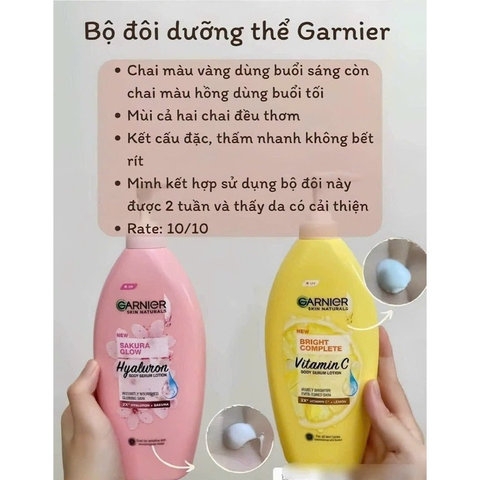SỮA DƯỠNG THỂ GARNIER BODY LOTION DƯỠNG TRẮNG SÁNG DA DƯỠNG ẨM CHỐNG NẮNG THÁI LAN 400ML - GDN