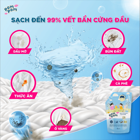 2 THÙNG 6 TÚI 2.7L] - DÀNH CHO CẢ NHÀ - GEL GIẶT XẢ 2IN1 