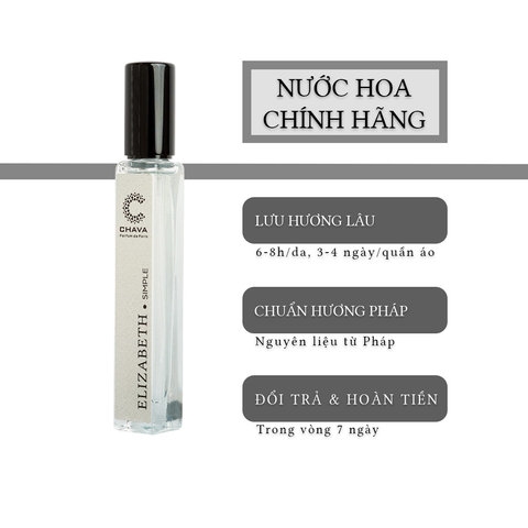 NƯỚC HOA NỮ MINI SIMPLE ELIZABETH 10ML PHONG CÁCH XỊT - CHAVA