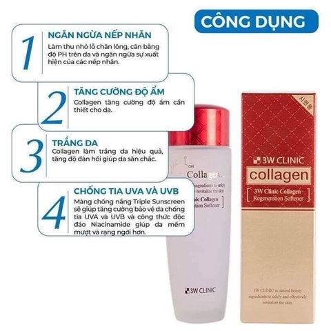 NƯỚC HOA HỒNG 3W CLINIC COLLAGEN CẤP ẨM DƯỠNG BÓNG CĂNG MỊN CHO DA AD628