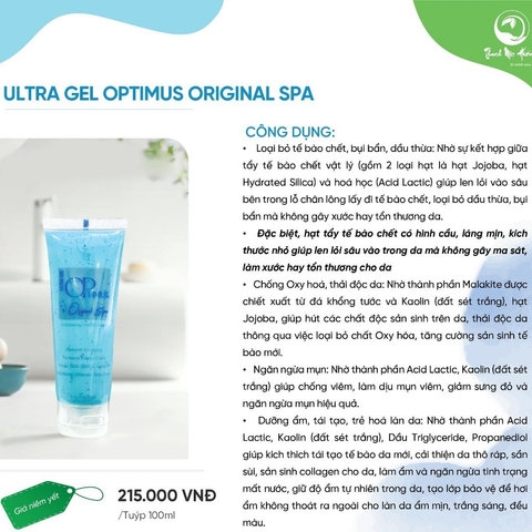 TẨY TẾ BÀO CHẾT DA MẶT ULTRA GEL OPTIMUS 100ML