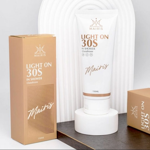 TẮM TRẮNG LIGHT ON 30S MAIRIS TRẦN NGỌC PHƯƠNG MAI - TRẮNG DA AN TOÀN VỚI GLUTATHIONE VÀ TẨY TẾ BÀO CHẾT 2 IN 1, MỀM MỊN