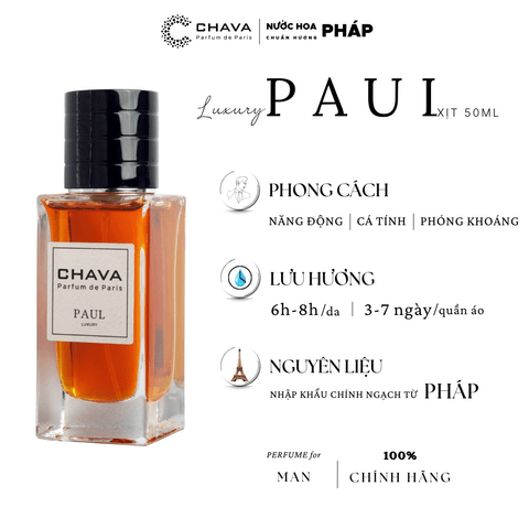 NƯỚC HOA NAM LUXURY PAUL 50ML PHONG CÁCH XỊT - CHAVA