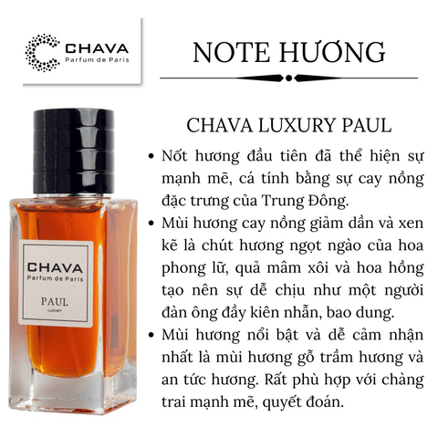 NƯỚC HOA NAM LUXURY PAUL 50ML PHONG CÁCH XỊT - CHAVA