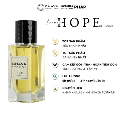 NƯỚC HOA UNISEX LUXURY HOPE 50ML PHONG CÁCH XỊT - CHAVA