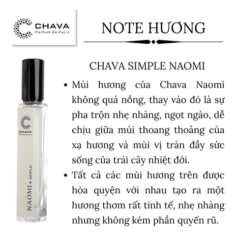 NƯỚC HOA NỮ MINI SIMPLE NAOMI 10ML PHONG CÁCH XỊT - CHAVA