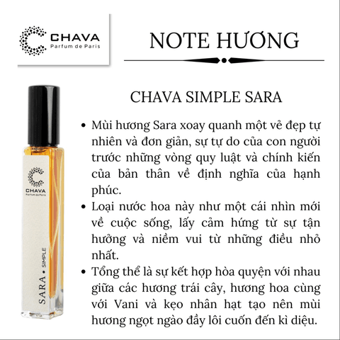NƯỚC HOA NỮ MINI SIMPLE SARA 10ML PHONG CÁCH XỊT - CHAVA