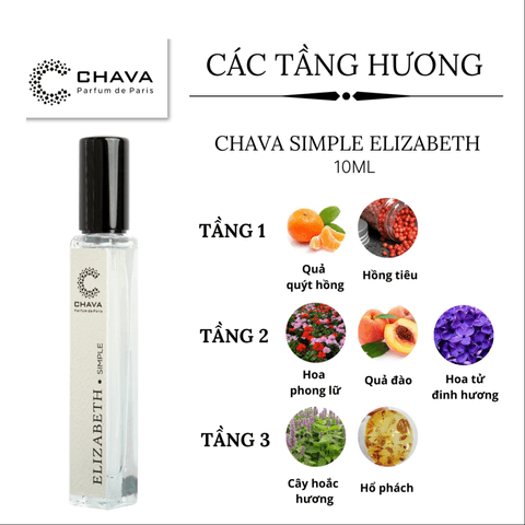 NƯỚC HOA NỮ MINI SIMPLE ELIZABETH 10ML PHONG CÁCH XỊT - CHAVA
