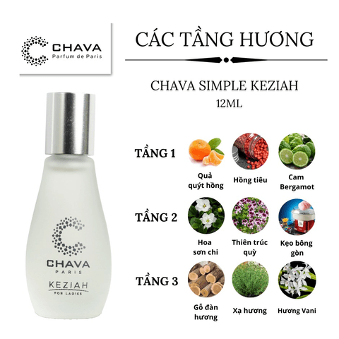 NƯỚC HOA NỮ MINI SIMPLE KEZIAH 12ML PHONG CÁCH LĂN - CHAVA