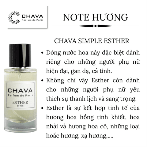 NƯỚC HOA NỮ SIMPLE ESTHER 50ML PHONG CÁCH XỊT - CHAVA