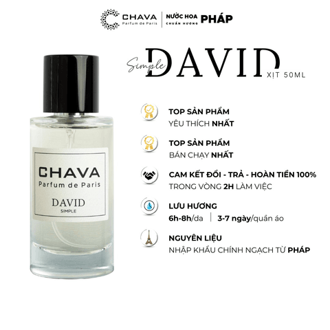 NƯỚC HOA NAM SIMPLE DAVID 50ML PHONG CÁCH XỊT - CHAVA