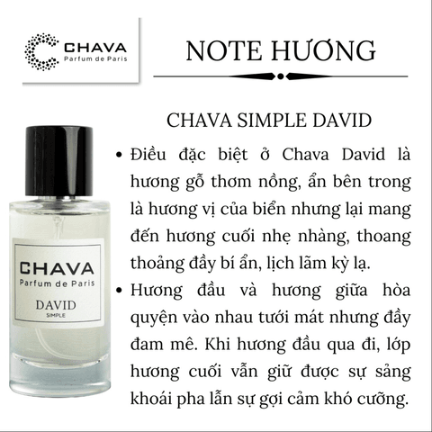 NƯỚC HOA NAM SIMPLE DAVID 50ML PHONG CÁCH XỊT - CHAVA