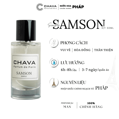 NƯỚC HOA NAM SIMPLE SAMSON 50ML PHONG CÁCH XỊT - CHAVA