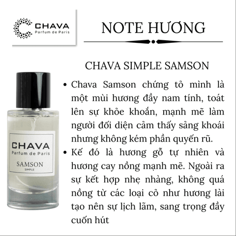 NƯỚC HOA NAM SIMPLE SAMSON 50ML PHONG CÁCH XỊT - CHAVA