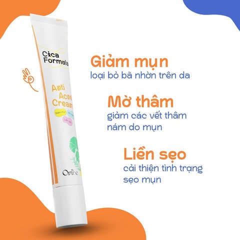 KEM CHẤM MỤN RAU MÁ ORIBE CICA FORMULA NGỪA THÂM LÀM MỜ SẸO MỤN 20G
