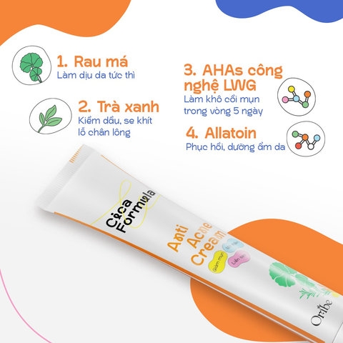 KEM CHẤM MỤN RAU MÁ ORIBE CICA FORMULA NGỪA THÂM LÀM MỜ SẸO MỤN 20G